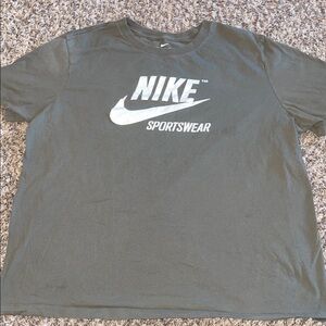 Nike Olive Sportswear Tee with White Logo